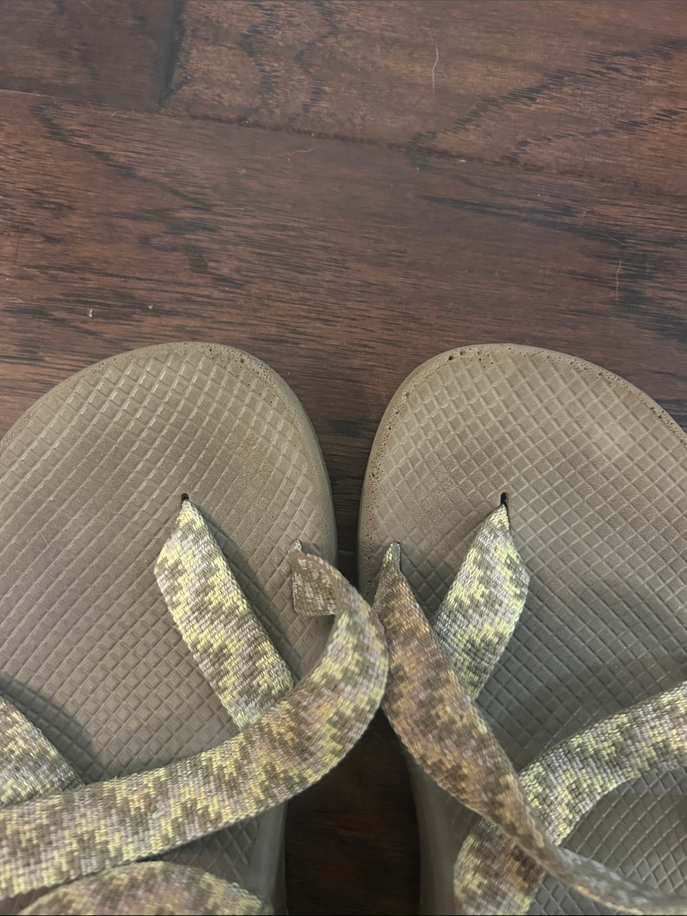 Chaco Olive and Yellow Patterned Strappy Sandals - Picture 7 of 7